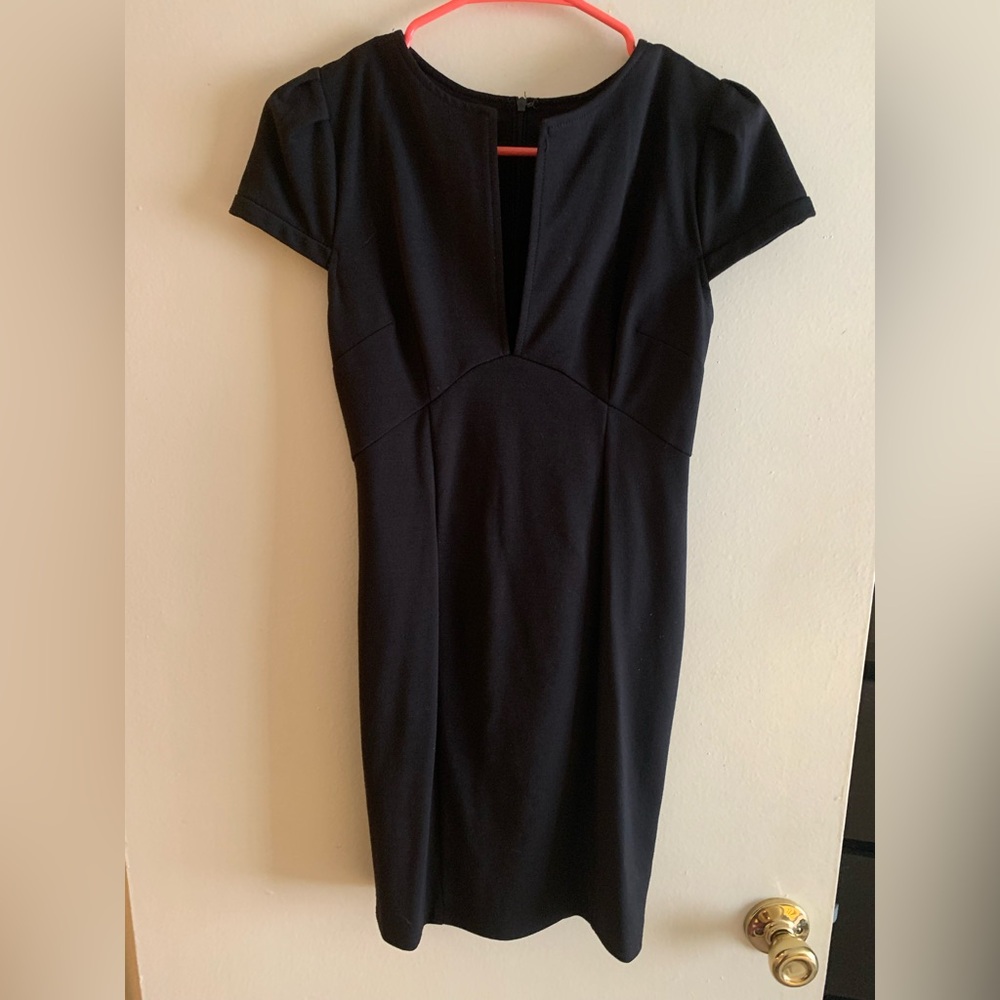 Black Cap Sleeve Mini Dress